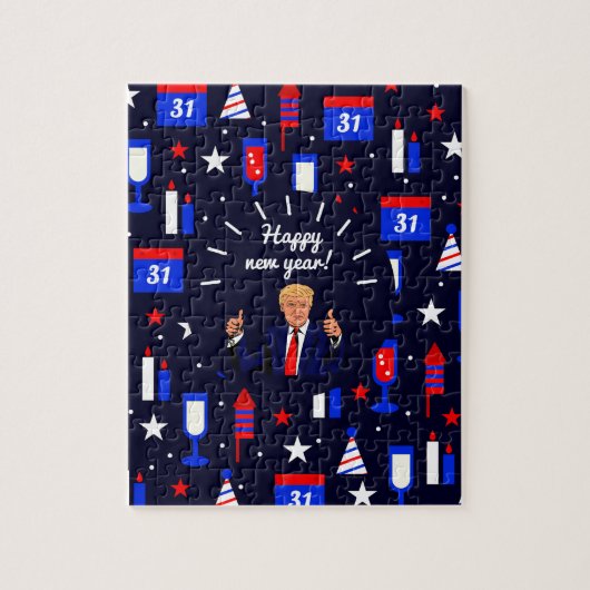 gelukkig nieuw jaar donald trump legpuzzel (Verticaal)
