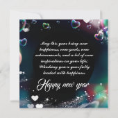 Gelukkig nieuw jaar elegant neon zwarte KAART (Achterkant)