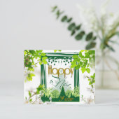 Gelukkig nieuw jaar Floral groen BRIEFKAART (Staand voorkant)