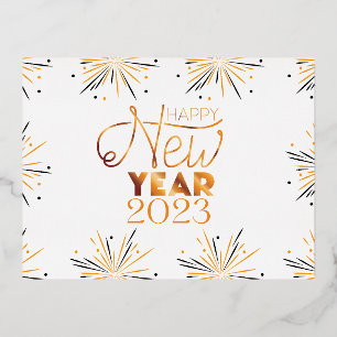Gelukkig nieuw jaar - Gelukkig nieuw jaar 2023 Folie Feestdagen Briefkaart