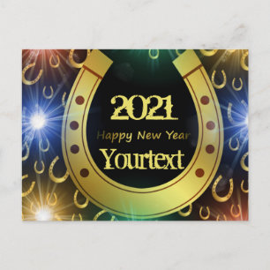 gelukkig nieuw jaar , gouden tekst 2021 , personal briefkaart