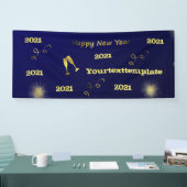 gelukkig nieuw jaar , gouden tekst 2021 , personal spandoek (Beurs)