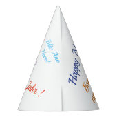 Gelukkig nieuw jaar in verschillende talen feesthoedjes (Achterkant)