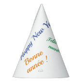 Gelukkig nieuw jaar in verschillende talen feesthoedjes (Links)