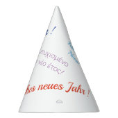 Gelukkig nieuw jaar in verschillende talen feesthoedjes (Rechts)