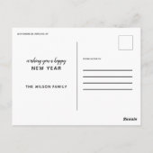 gelukkig nieuw jaar , moderne rode witte streep fo briefkaart (Achterkant)