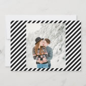 gelukkig nieuw jaar , moderne zwarte streep foto feestdagenkaart (Achterkant)