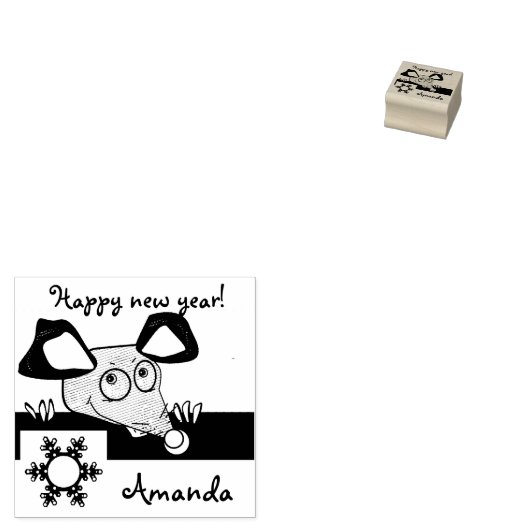 Gelukkig nieuw jaar! rubberstempel (Gestempeld)