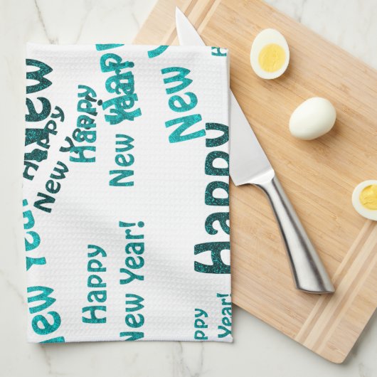 gelukkig nieuw jaar tekst theedoek (Quarter Fold)