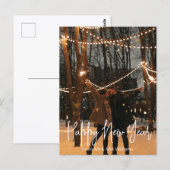 gelukkig nieuw jaar wit handschrift de foto van de briefkaart (Voorkant / Achterkant)