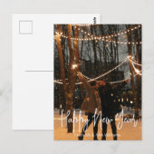 gelukkig nieuw jaar wit handschrift de foto van de briefkaart (Voorkant / Achterkant)