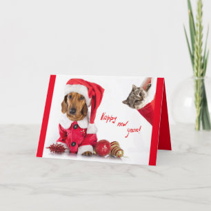 Gelukkig nieuw jaarbriefkaart met afbeelding van feestdagen kaart