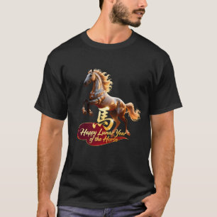 Gelukkig Nieuw Maanjaar Prachtig Gouden Paard T-shirt