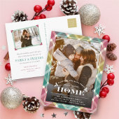 Gelukkig Nieuwe Home Pset Moving Announcement Foto Feestdagenkaart