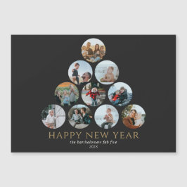 Gelukkig Nieuwjaar 10 foto's magneet zwart