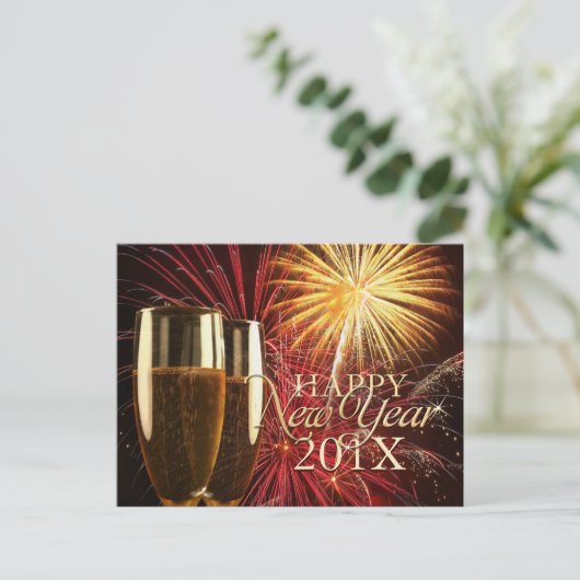 Gelukkig Nieuwjaar 2014 Vuurwerk briefkaart (Staand voorkant)