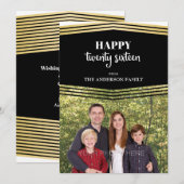 Gelukkig Nieuwjaar 2016, Goud & Zwart Foto Feestdagenkaart (Voorkant / Achterkant)