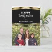 Gelukkig Nieuwjaar 2016, Goud & Zwart Foto Feestdagenkaart (Staand voorkant)