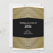 Gelukkig Nieuwjaar 2016, Goud & Zwart Foto Feestdagenkaart (Achterkant)