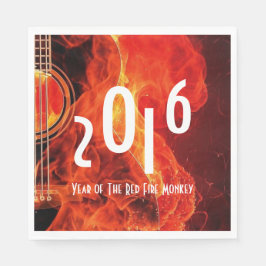 Gelukkig nieuwjaar 2016 Jaar van de Rode Brandaap Servet