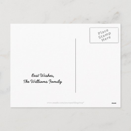 Gelukkig Nieuwjaar 2017 Gold Glitter Roman Numeral Feestdagenkaart (Achterkant)