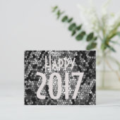 Gelukkig Nieuwjaar 2017 Mozaïek Steen Glas Zwart W Feestdagenkaart (Staand voorkant)