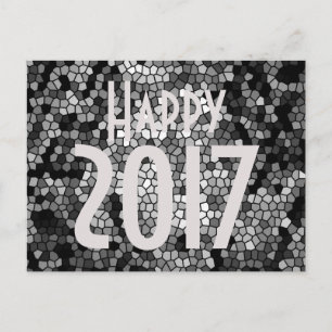 Gelukkig Nieuwjaar 2017 Mozaïek Steen Glas Zwart W Feestdagenkaart