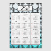 Gelukkig nieuwjaar 2018 Aqua Blue Magnetic Calenda (Voorkant)