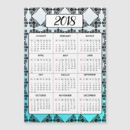 Gelukkig nieuwjaar 2018 Aqua Blue Magnetic Calenda