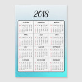 Gelukkig nieuwjaar 2018 Aqua Blue Magnetic Calenda (Voorkant)