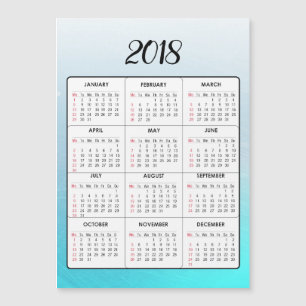 Gelukkig nieuwjaar 2018 Aqua Blue Magnetic Calenda