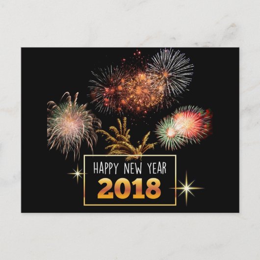 Gelukkig nieuwjaar 2018 feestdagenkaart (Voorkant)