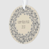 Gelukkig nieuwjaar 2018 met een groot design ornament (voorkant)