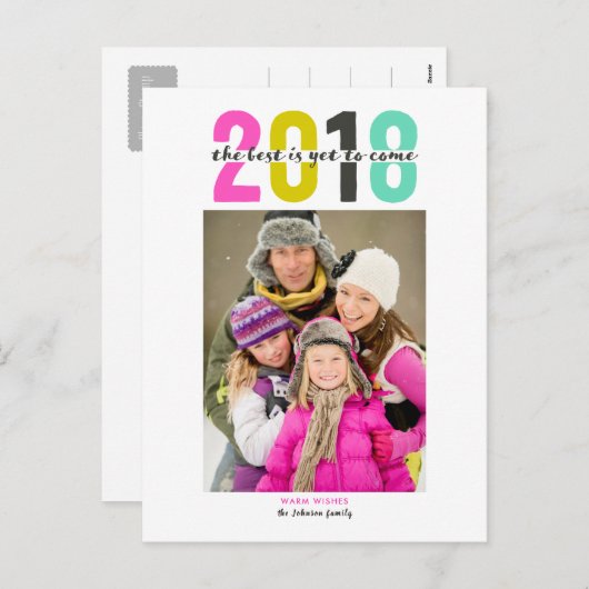 Gelukkig Nieuwjaar | 2018% pipe% briefkaarten (Voorkant / Achterkant)