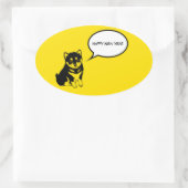 Gelukkig Nieuwjaar 2018 Puppy Ovaal Sticker (Tas)