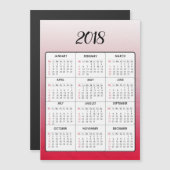 Gelukkig Nieuwjaar 2018 Rode Magnetische Kalender (Voorkant / Achterkant)