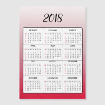 Gelukkig Nieuwjaar 2018 Rode Magnetische Kalender