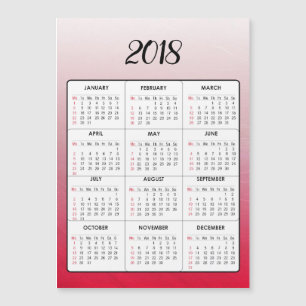 Gelukkig Nieuwjaar 2018 Rode Magnetische Kalender