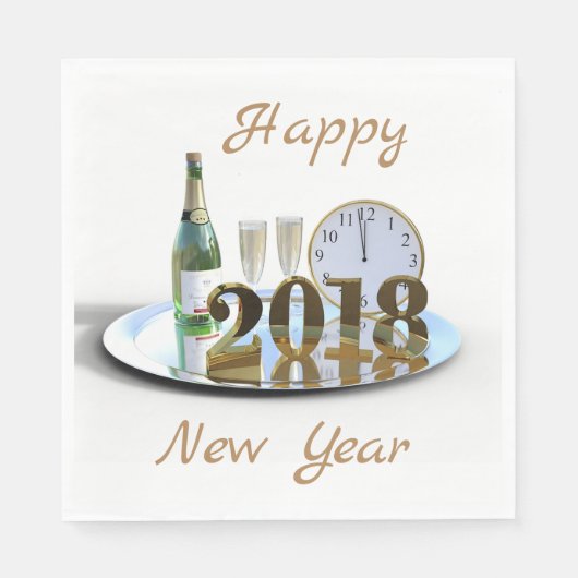 Gelukkig nieuwjaar 2018 servetten (Voorkant)