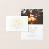 Gelukkig Nieuwjaar 2018 Shining Golden Rays Folie Kaarten (Display)