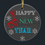 Gelukkig Nieuwjaar 2019 Chalkboard Ornament<br><div class="desc">Gelukkig Nieuwjaar 2019 Chalkboard Ornament. Hang aan de kerstboom of geef als cadeau. Afbeeldingen die op dit item worden gebruikt,  zijn officieel gelicentieerd / © Graphics Factory.com</div>