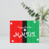 Gelukkig Nieuwjaar 2019 MMXIX Gestreepte Kwanzaa K Feestdagenkaart (Staand voorkant)