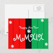 Gelukkig Nieuwjaar 2019 MMXIX Gestreepte Kwanzaa K Feestdagenkaart (Voorkant / Achterkant)