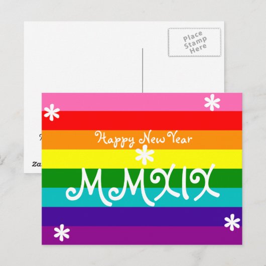 Gelukkig Nieuwjaar 2019 Roman Cijfer van de Feestdagenkaart (Voorkant / Achterkant)