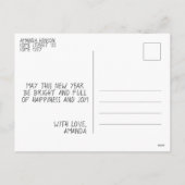 Gelukkig Nieuwjaar 2020 Blauwe Sterren Feestdagenkaart (Achterkant)