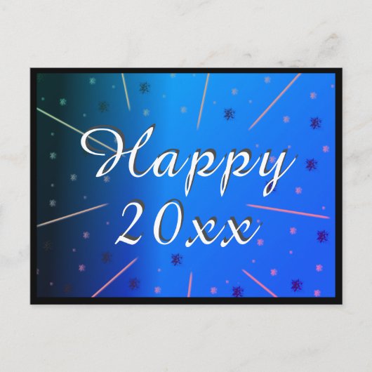 Gelukkig Nieuwjaar 2020 Blauwe Sterren Feestdagenkaart (Voorkant)