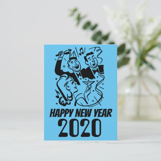 Gelukkig nieuwjaar 2020 briefkaart (Staand voorkant)