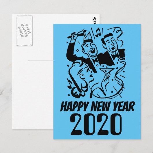 Gelukkig nieuwjaar 2020 briefkaart (Voorkant / Achterkant)
