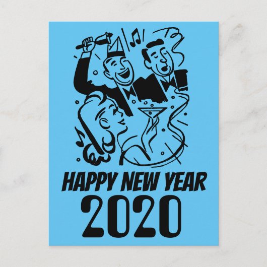 Gelukkig nieuwjaar 2020 briefkaart (Voorkant)