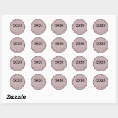 Gelukkig Nieuwjaar 2020 Hand Lettering Script Favo Ronde Sticker (Vel)